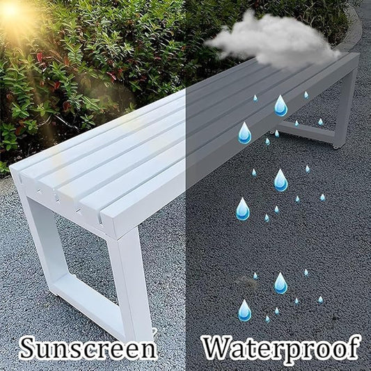 Metal Garden Bench Weatherproof Outdoor Benches Park Bench Patio Seat Front Porch Seat 3.3ft 3.9ft 4.9ft 5.9ft Backless Chair for Yard Entryway Indoor(Green,4.9ft)