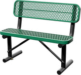 4 Feet Heavy Duty Metal Park Bench for Outside, Outdoor Bench with Backrest & Portable Frame - Photo 1