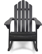 Christopher Knight Home Cara Outdoor Adirondack Acacia Wood Rocking Chair, Dark Gray Finish - Photo 5