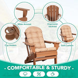 Adirondack Chairs Set of 2 with Cushions & Cup Holders, HDPE Weather Resistant Folding Adirondack Chair for Adults - Photo 4