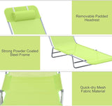 Outsunny Folding Chaise Lounge Pool Chairs, Outdoor Sun Tanning Chairs with Pillow, Reclining Back - Photo 5