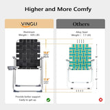 VINGLI Aluminum Patio Lawn Chairs Folding Set of 2 with Detachable Cup Holder - Photo 5