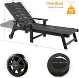 ONBRILL Patio Chaise Lounge Set of 2, Outdoor Lounge Chairs with 5-Level Adjustable Backrest, CupHolder, No Fade - Photo 3