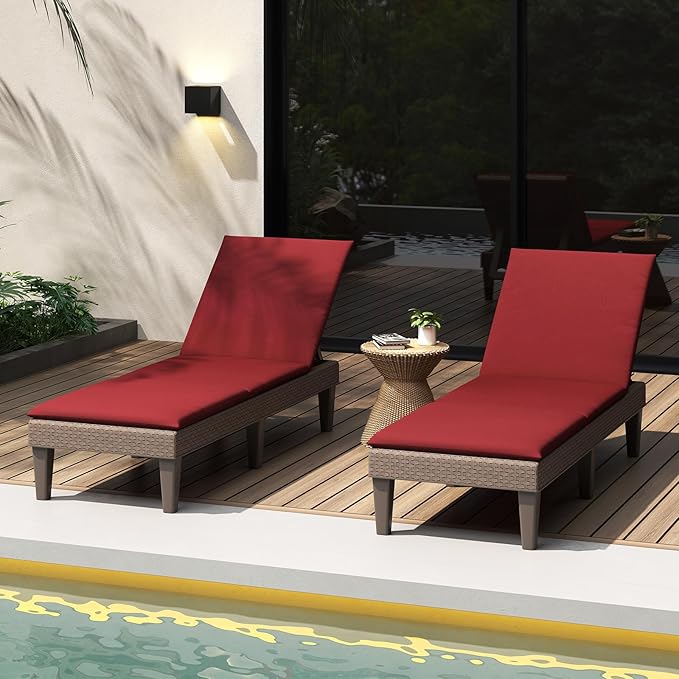 HAPPYGRILL Outdoor Chaise Lounge Chair Rattan Recliner Lounger with Removable Cushion & 3-Level Adjustable Backrest - Photo 4
