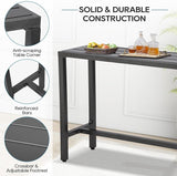 Outdoor Bar Table, Patio Console Pub Height Tables with Powder Coated Steel Frame - Photo 4