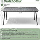 70" Patio Outdoor Dining Table for 6 - Photo 3