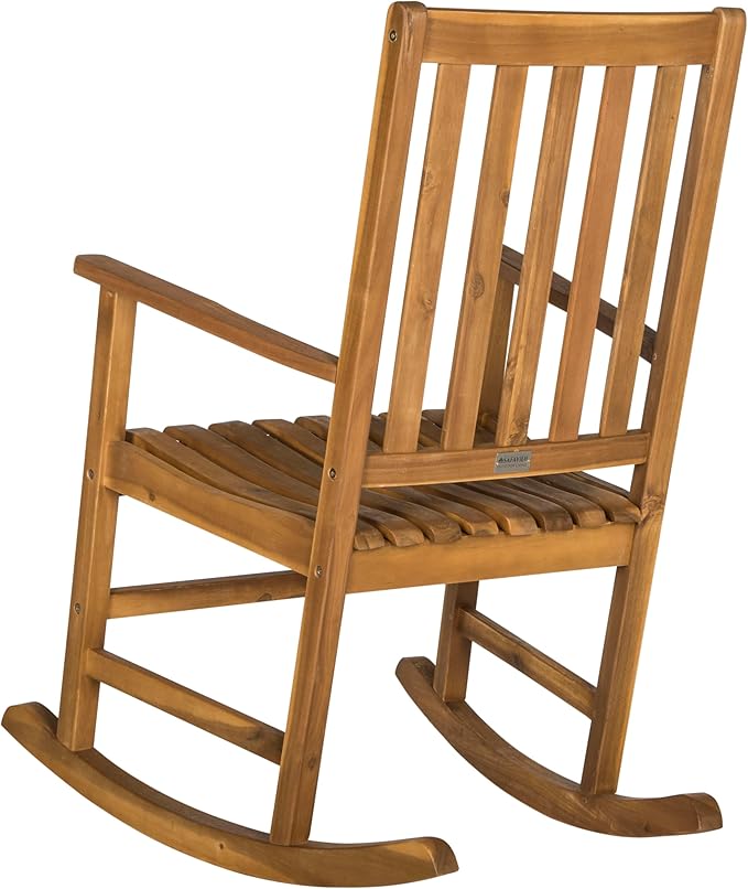 SAFAVIEH Outdoor Collection Barstow Teak Rocking Chair