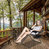 VINGLI Upgraded Zero Gravity Chair Set of 2 Lounge Outdoor Chairs with Trays and Pillows - Photo 2