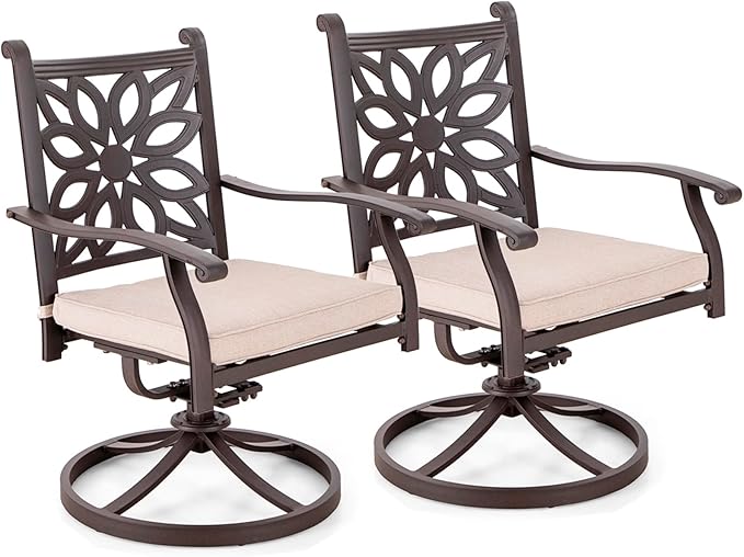 Sophia & William Patio Outdoor Swivel Rocker Dining Chairs Set of 2 - Photo 1