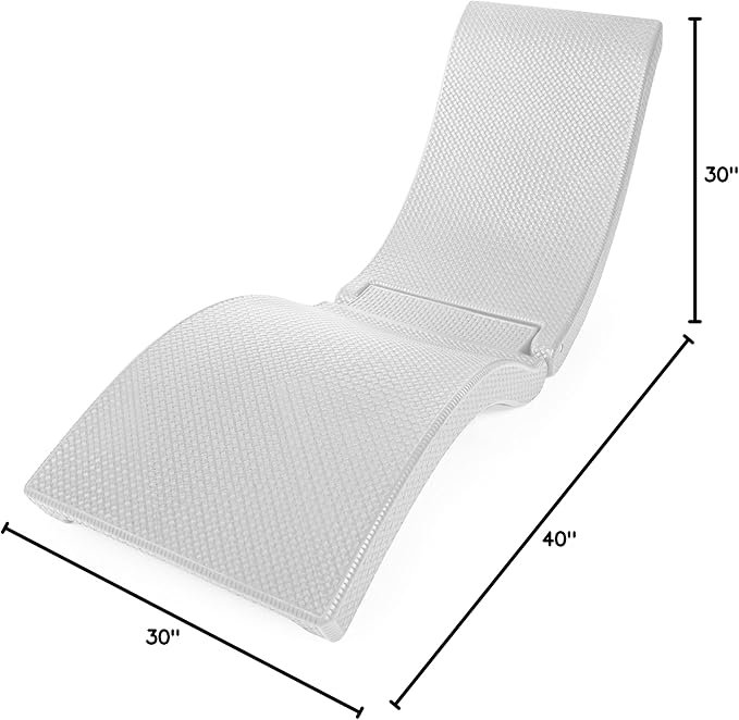 Robelle Premium Poolside Patio Chaise Lounge Chair, White
