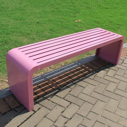 Premium Heavy-Duty Steel Frame Outdoor Bench - Weatherproof Metal Garden Bench for Patio, Porch, Park- All-Weather Commercial Grade Seating
