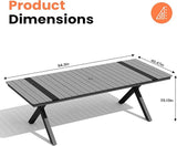 Pellebant 94" Outdoor Dining Table for 8-10, 8ft Aluminum Patio Table with Umbrella Hole - Photo 2