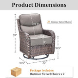 Luxury Outdoor Swivel Rocker Patio Chairs Set of 2 with 6-Inch Thick Cushions - Photo 6