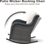 Rilyson Patio Chairs Outdoor Rocking Chair - 3 Piece Wicker Patio Bistro Set Rattan Patio Furniture Rocker Chairs and - Photo 4