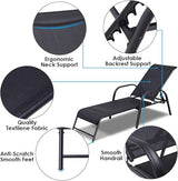 Giantex Outdoor Patio Chaise Lounge Chair, Adjustable Lounge Chairs Patio Seating Furniture, 5 Adjustable Positions - Photo 6