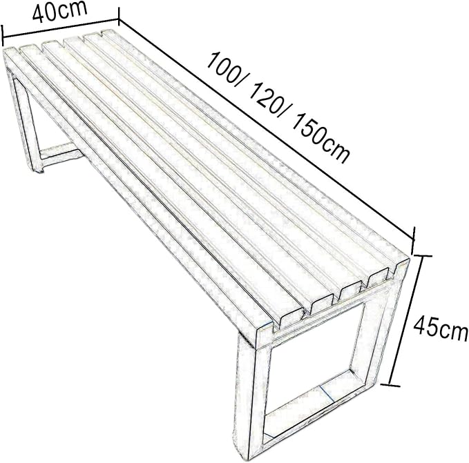 Outdoor Metal Garden Bench - Weatherproof Cast Iron with Sturdy Iron Frame for Patio and Park Use