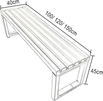 Outdoor Metal Garden Bench - Weatherproof Cast Iron with Sturdy Iron Frame for Patio and Park Use