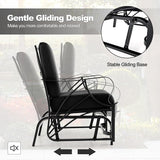 Tangkula Outdoor Patio Glider, Metal Framed Gliding Chair with Cushion - Photo 5