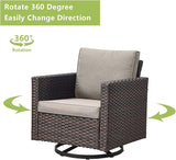Rilyson Outdoor Patio Swivel Rocker Chairs - 3 Piece Wicker Patio Furniture Bistro Swivel Rocking Chairs Set with - Photo 3