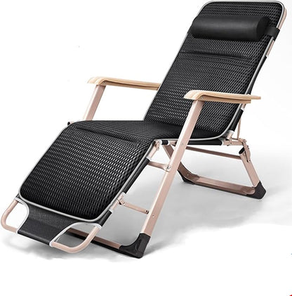 Chair Reclining Lounge Chair Patio Chairs,w/Removable Cushion & Headrest,Reclining Camping Chair w/Upgraded Lock,Large Cup Holder and Footrest,Reclining Patio Chairs Recliner for Indoor Outdoor
