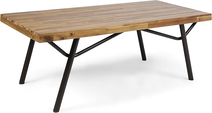 Christopher Knight Home Baish Outdoor Acacia Wood Coffee Table, Teak Finish
