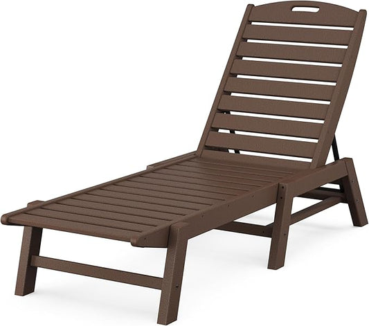 POLYWOOD Stackable Nautical Chaise, Mahogany