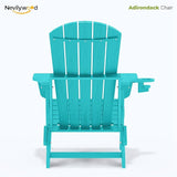 nevilywood HDPE Foldable Adirondack Chairs Set of 2, Waterproof All-Weather Outdoor Design, for Fire Pit, Patio & Beach - Photo 9