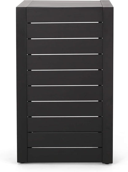 Christopher Knight Home Jesse Coral Outdoor Modern Aluminum C-Shaped End Table, Matte Black