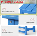 Costaelm 4-Piece Set Outdoor/Patio Poly Adirondack Chairs with a Coffee and a Side Table (2 Seater), Pacific Blue - Photo 8
