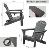 Domi Folding Adirondack Chair, HDPE Adirondack Chair with Cup Holder - Photo 3
