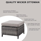 Rilyson Wicker Patio Furniture Set - 6 Piece Rattan Outdoor Sectional Conversation Sets with 2 Rocking Swivel Chairs - Photo 6