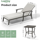 Chaise Lounge Chair Outdoor - 2 Pieces Patio Aluminum Chaise Lounge Chair Set with Side Table - Photo 2