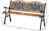 Wood & Metal Garden Bench - Photo 3