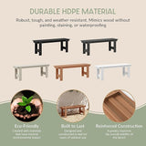 WestinTrends Ashore Outdoor HDPE 48" Modern Backless Patio Bench, Teak - Photo 8