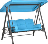 Outsunny 3-Seat Patio Swing Chair, Outdoor Porch Swing Glider with Adjustable Canopy, Removable Cushion - Photo 1