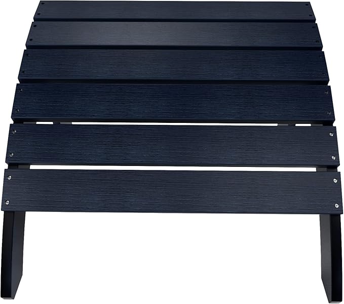 WestinTrends Tuscany Adirondack Ottoman, Real Wood Like Outdoor Ottoman for Patio, All Weather Poly Lumber Folding Ottoman Footrest for Adirondack Chair, Navy