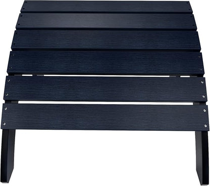 WestinTrends Tuscany Adirondack Ottoman, Real Wood Like Outdoor Ottoman for Patio, All Weather Poly Lumber Folding Ottoman Footrest for Adirondack Chair, Navy