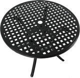 Sunnydaze Decorative Lattice Cast Aluminum Patio Dining Table with Umbrella Hole - 33-Inch Diameter - Black - Photo 6