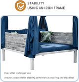 Merax Outdoor Patio Sunbed with Curtains and Soft Thick Cushions - Photo 5