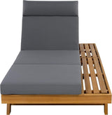 Acacia Wood Chaise Lounge Set with 3-Fold 4" Water-Resistant Cushion & Headrest, 4-Position Adjustable Backrest Recliner - Photo 4