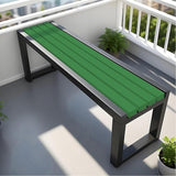 Garden Bench Wood Outdoor Benches All-Weather 2-Person Park Bench Patio Benches with Slatted Seat & Metal Legs - Photo 1