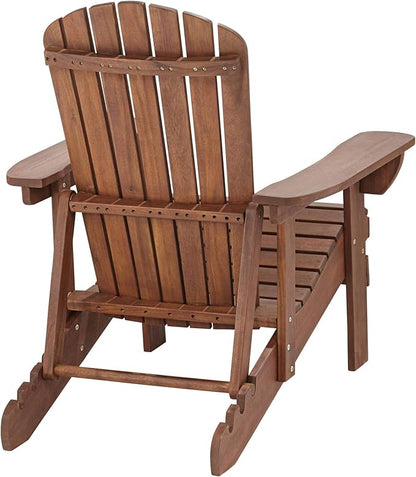 Teal Island Designs Fletcher Dark Wood Outdoor Reclining Adirondack Chair