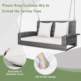 Tangkula 2 Person Wicker Hanging Porch Swing - Photo 6