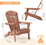 Wooden Folding Adirondack Chair Set of 6 - Photo 3