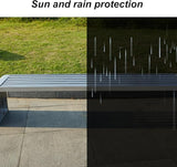 Metal Garden Bench, Outdoor Benches Weatherproof, Stainless Steel Frame, Patio Bench with Mounting Screws - Photo 7