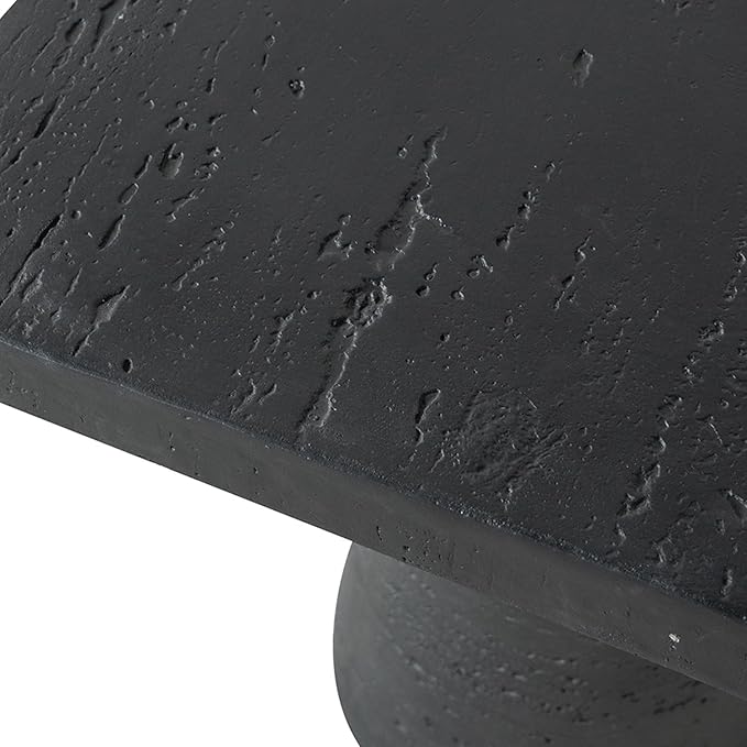 Faux Stone Side Table Square End Table Patio Small Drink Table for Small Spaces Outdoor Modern Pedestal End Tables - Photo 8
