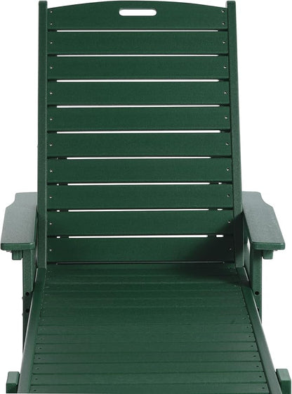 WO WESTIN OUTDOOR HDPE Laguna Poly Reclining Chaise Lounge, Dark Green