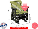 Amish Craftsmanship Made in USA 2FT Heavy Duty Poly Lumber Wood Porch Patio Glider HDPE with No Wood fibers Lancaster - Photo 2
