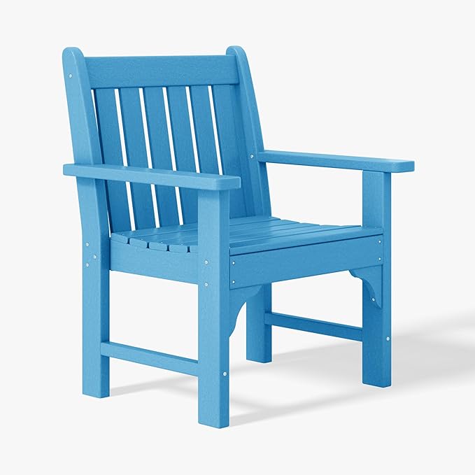 WestinTrends Malibu Outdoor Patio HDPE Adirondack Dining Arm Chair, Pacific Blue