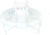 Hi-Line Gift Ltd. Semi-Circle White Metal Tree Wrap Garden Bench - Photo 6